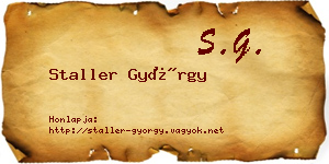 Staller György névjegykártya