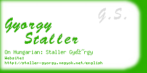 gyorgy staller business card